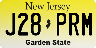 NJ license plate J28PRM