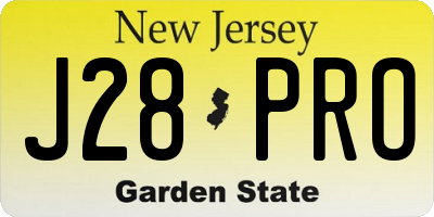 NJ license plate J28PRO