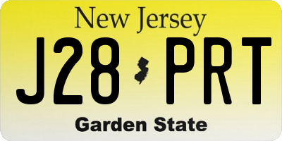 NJ license plate J28PRT
