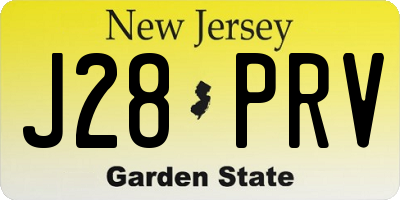NJ license plate J28PRV