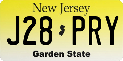 NJ license plate J28PRY