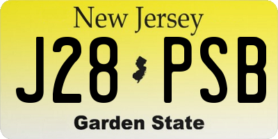 NJ license plate J28PSB