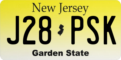 NJ license plate J28PSK