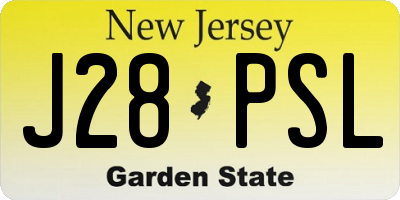NJ license plate J28PSL