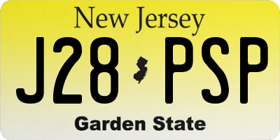 NJ license plate J28PSP
