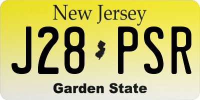 NJ license plate J28PSR