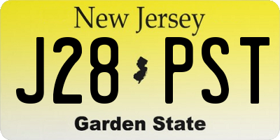 NJ license plate J28PST