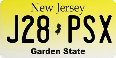 NJ license plate J28PSX
