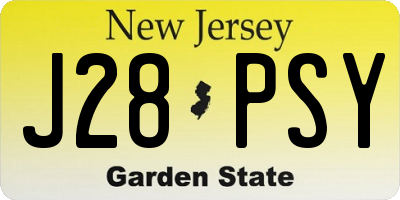 NJ license plate J28PSY