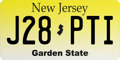 NJ license plate J28PTI