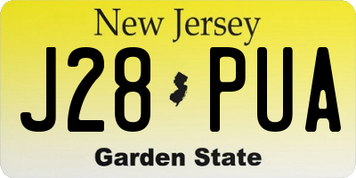 NJ license plate J28PUA