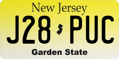 NJ license plate J28PUC