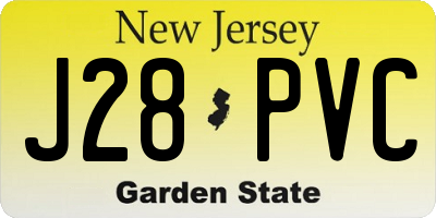 NJ license plate J28PVC