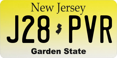 NJ license plate J28PVR