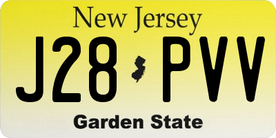 NJ license plate J28PVV