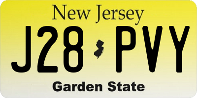 NJ license plate J28PVY