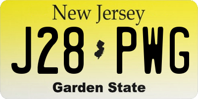 NJ license plate J28PWG
