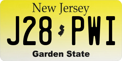 NJ license plate J28PWI
