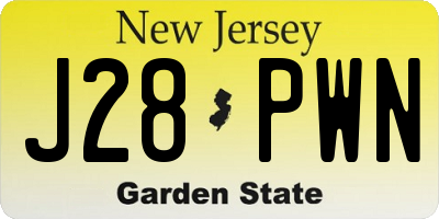 NJ license plate J28PWN