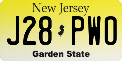 NJ license plate J28PWO