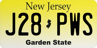 NJ license plate J28PWS