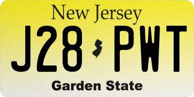 NJ license plate J28PWT