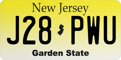 NJ license plate J28PWU