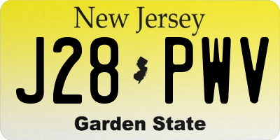 NJ license plate J28PWV