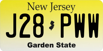NJ license plate J28PWW