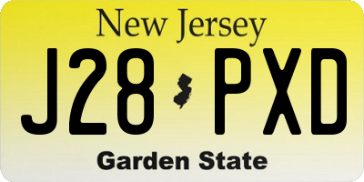 NJ license plate J28PXD
