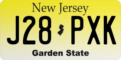 NJ license plate J28PXK
