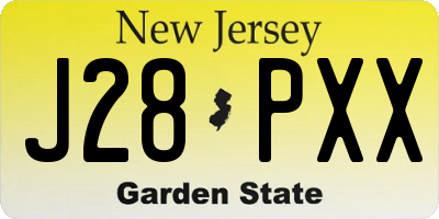 NJ license plate J28PXX