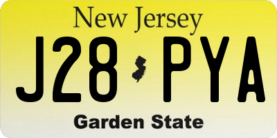 NJ license plate J28PYA