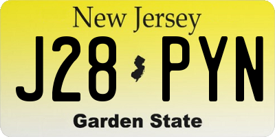 NJ license plate J28PYN