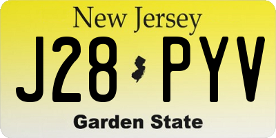 NJ license plate J28PYV