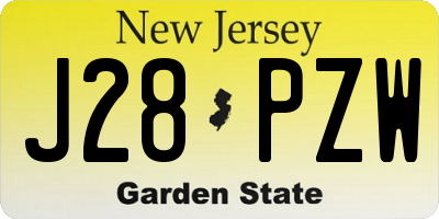 NJ license plate J28PZW