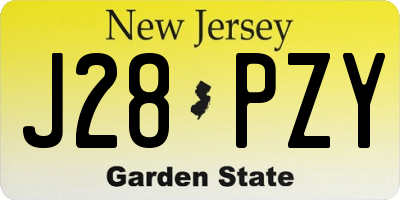 NJ license plate J28PZY