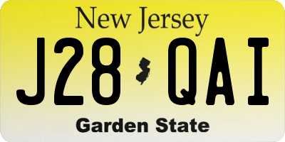 NJ license plate J28QAI