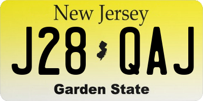 NJ license plate J28QAJ