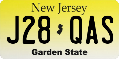 NJ license plate J28QAS