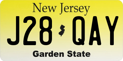 NJ license plate J28QAY