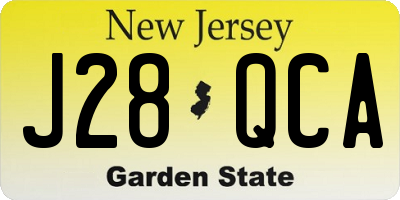 NJ license plate J28QCA