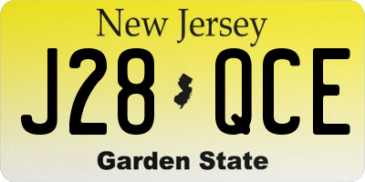 NJ license plate J28QCE