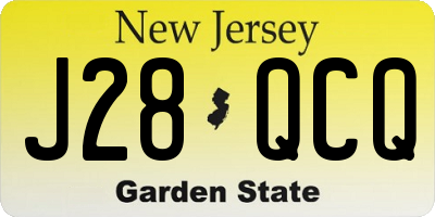 NJ license plate J28QCQ