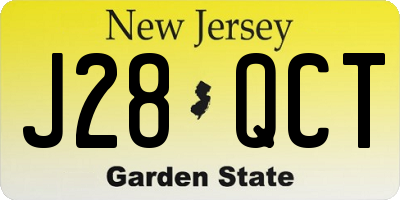 NJ license plate J28QCT