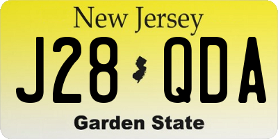 NJ license plate J28QDA