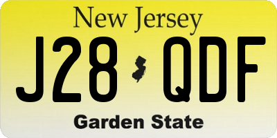 NJ license plate J28QDF