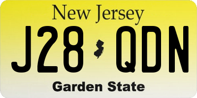 NJ license plate J28QDN