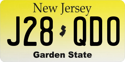 NJ license plate J28QDO