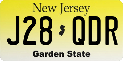 NJ license plate J28QDR